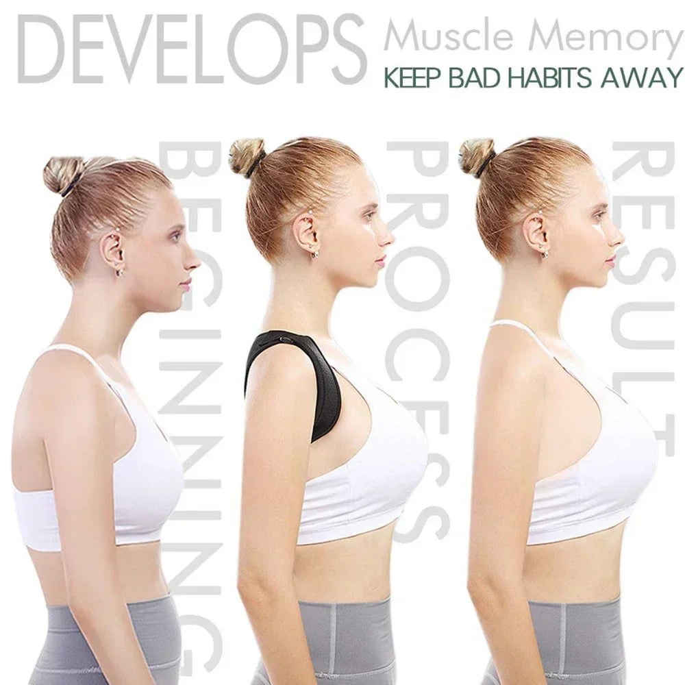 Adjustable Back Shoulder Posture Corrector Belt Clavicle Spine Pain Relief Support Reshape Your Body Home Office Back Neck Brace