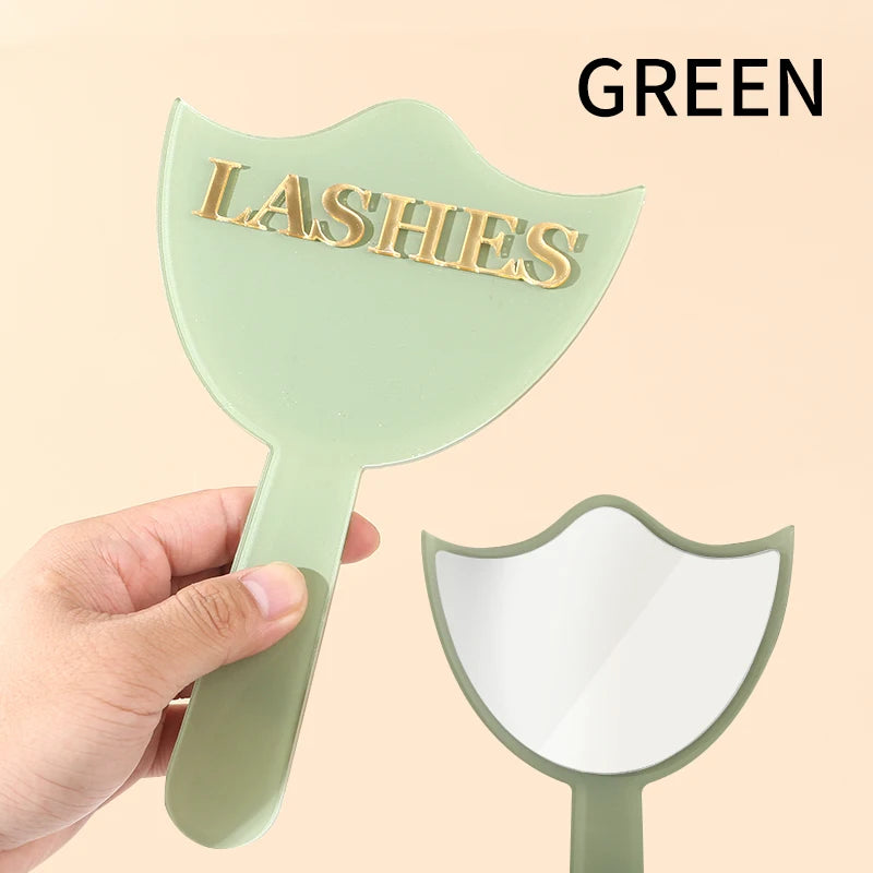 Professional Eyelash Extension Mirror - High Definition Glass, with Handle for Precision Lashing & Makeup