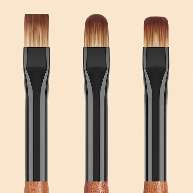 2PCS Sandalwood Handle Nail Drawing Brushes For Manicure Lines Painting Gradient UV GEL Extension Builder Drawing Pen