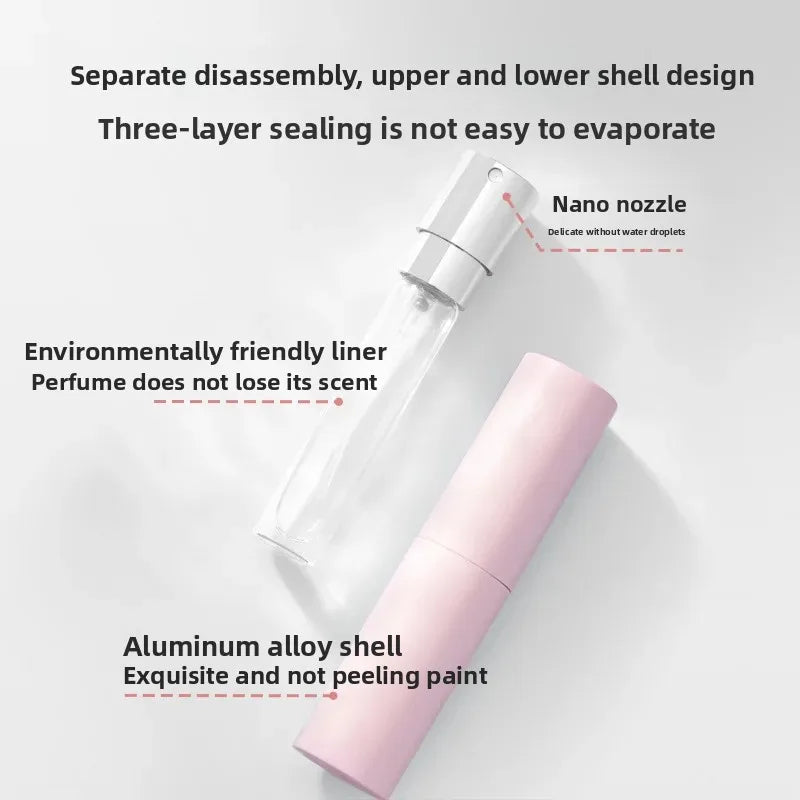 Refillable Portable Perfume Atomizer High End Travel Perfume Bottle With Rotating Press Spray And Leak Proof Design For DailyUse