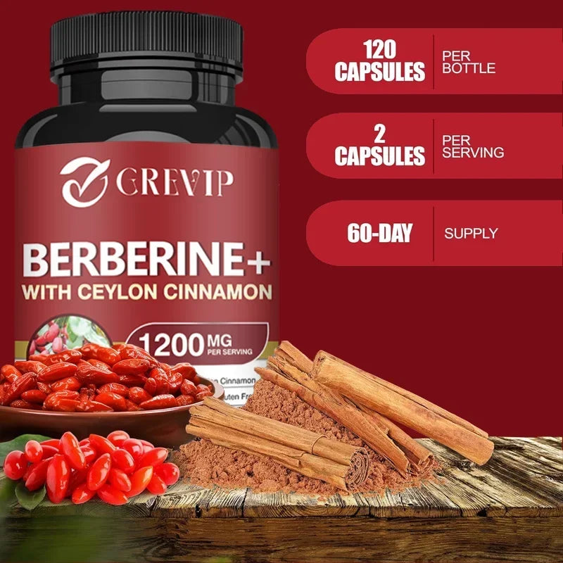 Berberine with Ceylon Cinnamon Supplement - Immune System, Cardiovascular & Gastrointestinal Function