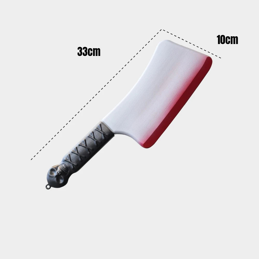 Halloween realistic props - blood-spreading axes, chainsaws, plastic knives for costumes, party cosplay props