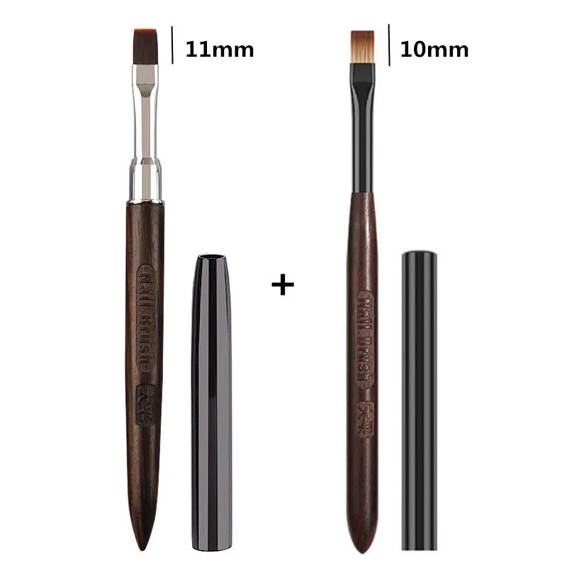 2PCS Sandalwood Handle Nail Drawing Brushes For Manicure Lines Painting Gradient UV GEL Extension Builder Drawing Pen