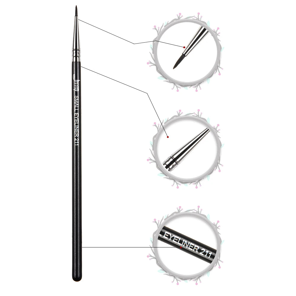 Jessup Eyeliner Brush Makeup Thin Bent Precision Angled Flat Definer Ultra Fine Pencil Precision Synthetic S151