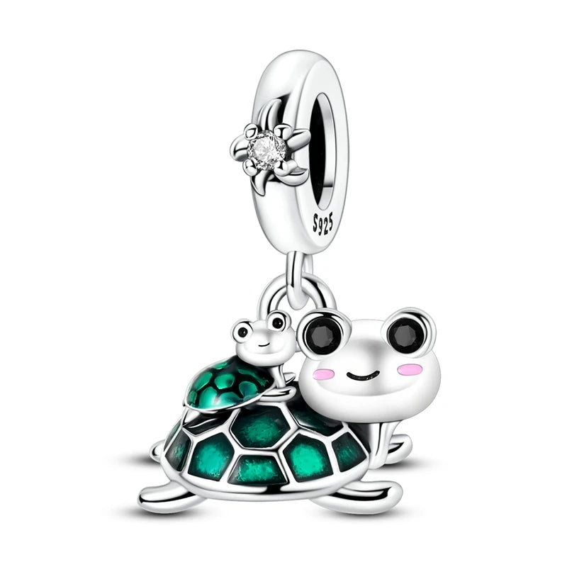 Beautiful 925 Sterling Silver Puppy Cat Swallow Raccoon Giraffe Animal Pendant Fit DIY Bracelet Necklace Package Jewelry Gifts