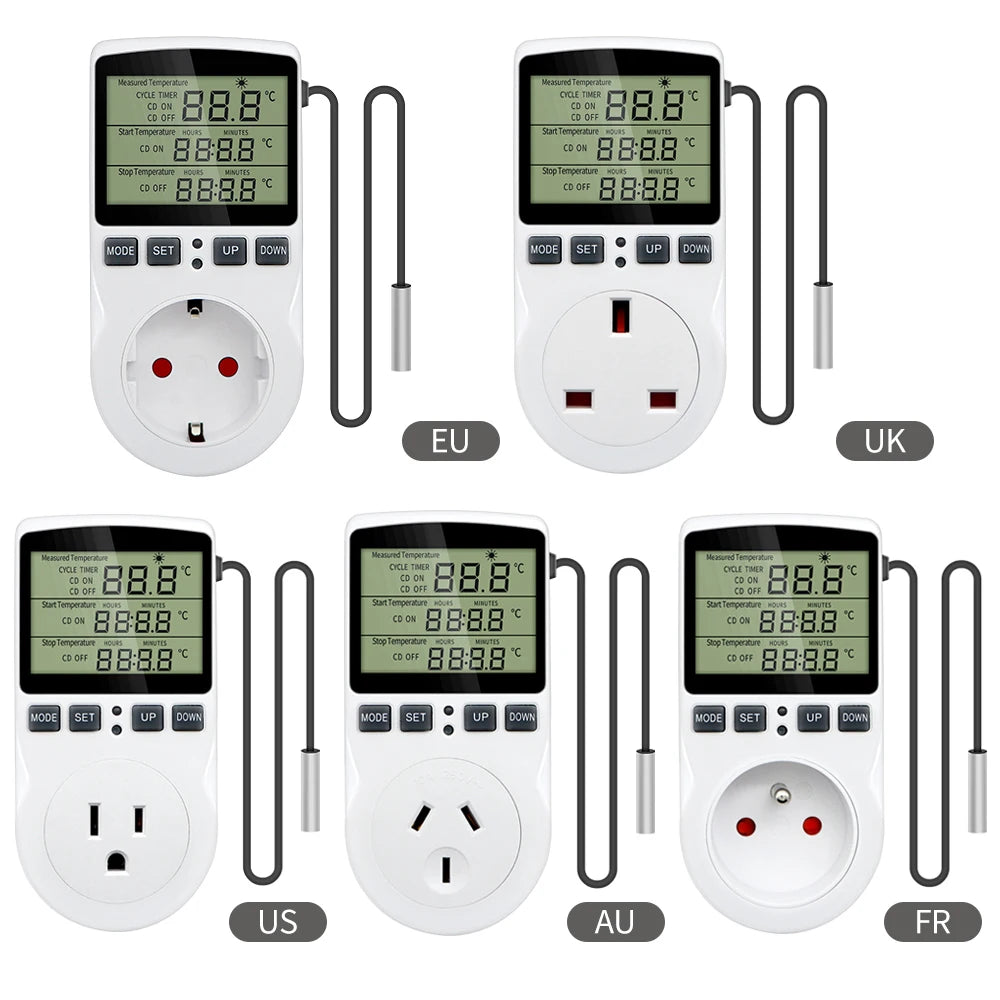Timer Constant Temperature Control Socket 220V Temperature Controller Socket With temperature Probe Sensor Heating Cooling