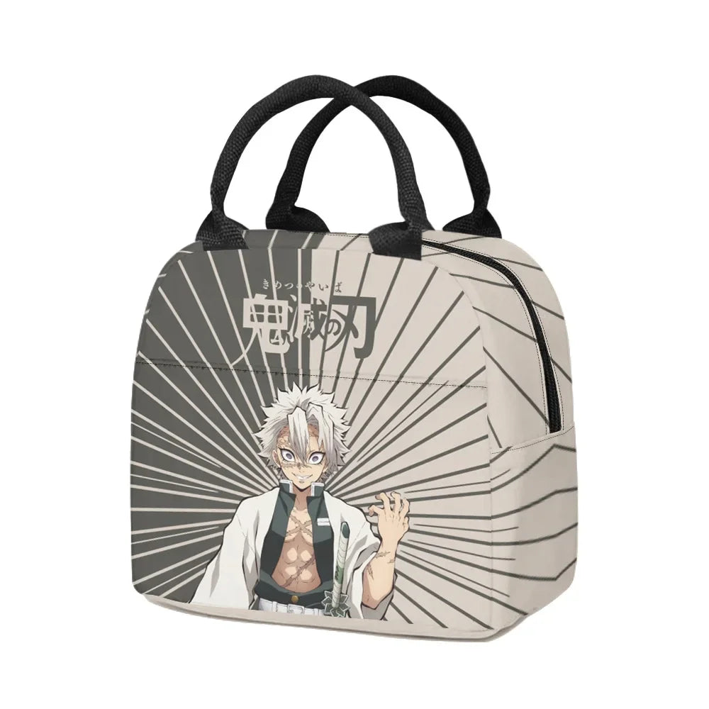 New Anime Peripheral Demon Slayer 3D School Backpack Lunch Bag Pencil Case 3-Piece Set Printed Holiday Gift for Students Gift