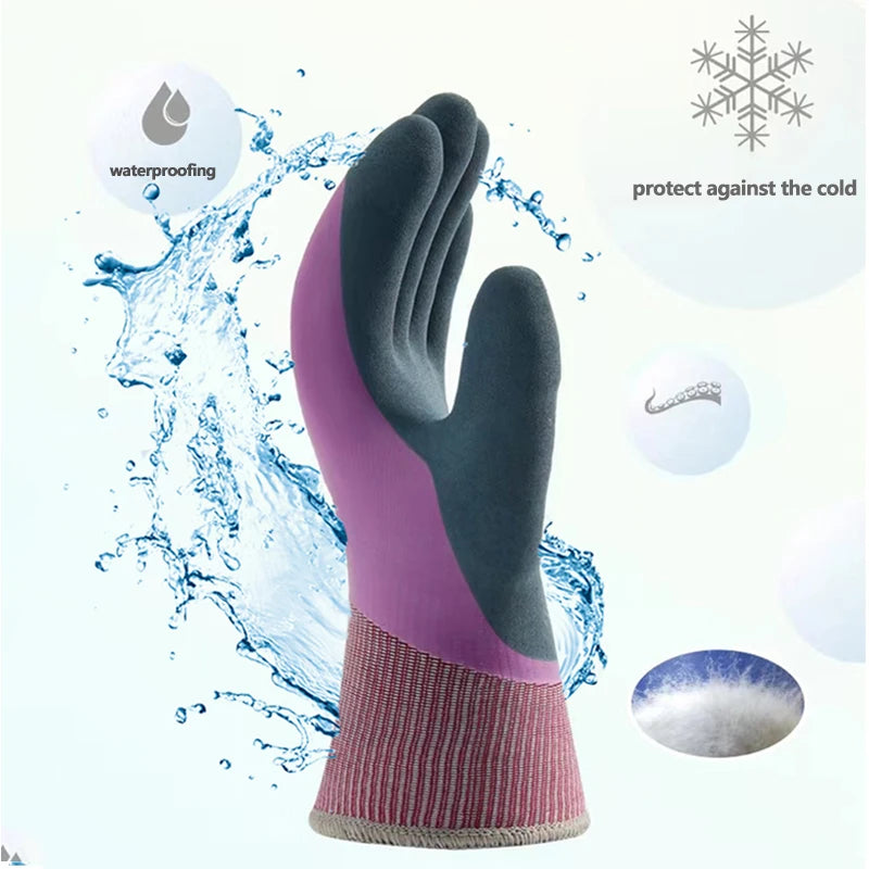 -40°C Thickened Work Gloves Waterproof Windproof Coldproof Full Finger Gloves Winter Padded Outdoor Riding Gloves