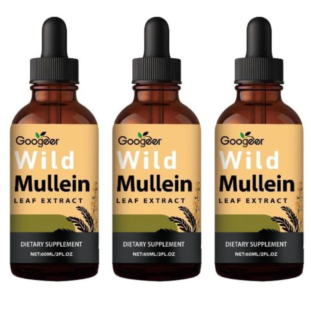 Mullein Liquid Drops 60ml with Wild Mullein Leaf Extract and Ginger Support Lung Health & Clean Impurities Plant Supplement