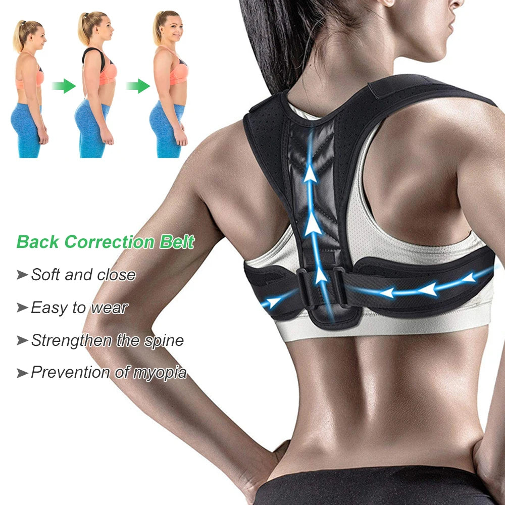 RGGMQQ Adjustable Posture Corrector for Men & Women, Comfortable Shoulder Brace Support for Neck, Back & Shoulder Pain Relief