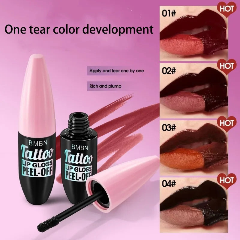 Liquid Peel-off Lip Gloss Waterproof Long-lasting Matte Pink Lipstick Non-stick Cup Makeup Moisturizing Lip Liner Tattoo Pigment