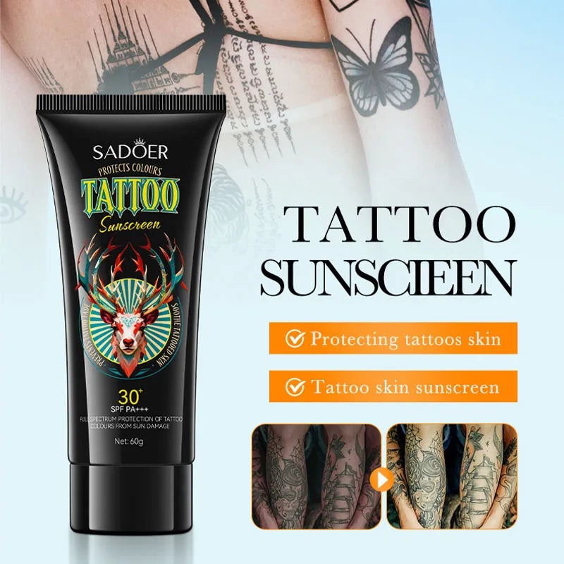 1pc Tattoo Color Care Cream SADOER - Sun Protection and Color Protection for Tattoos, Gentle Moisturizing