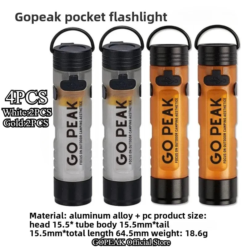 GOPEAK Pocket Mini Flashlight Outdoor Key Clip Cap Ambient Led Long Endurance Disaster Relief Emergency 5050 Small Light