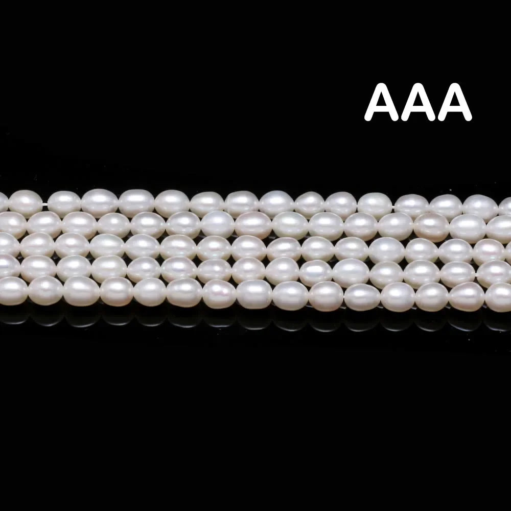 Natural Freshwater Pearl Beads High Quality Rice Shape Punch Loose Beads for DIY Elegant Necklace Bracelet Jewelry Making