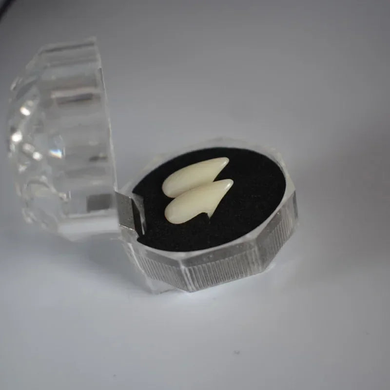 1 Pair Vampire Teeth Fangs Dentures Props Halloween Costume Props False Teeth Solid Glue Denture Adhesive Halloween Party Decor
