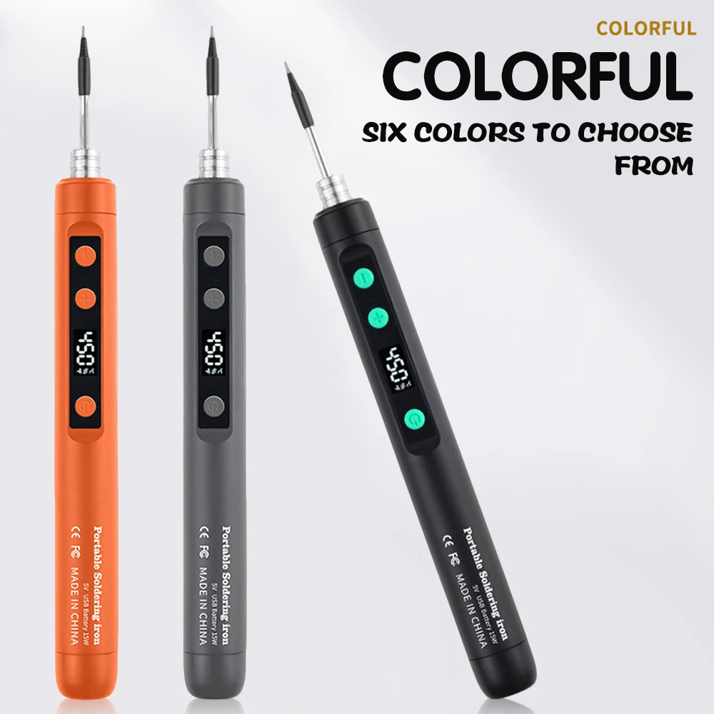 Wireless Electric Soldering Iron Kit 180-450 Temperature Adjustable Fast Charging Solder Iron Portable Soldering Repair Tool