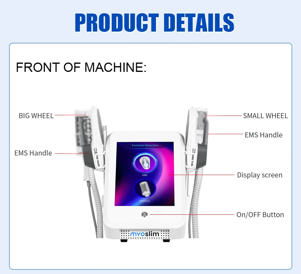 2 IN 1 200HZ EMS Roller Slimming Cellulite Reduction Inner Ball Roller 360 Degree Infrared Vacuum Roller Massage Beauty Machine