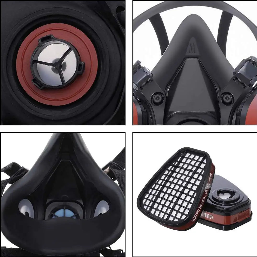 Dust Gas Mask Anti-fog Safety Goggles 6200 Black Half Face Gas Respirator Epoxy Resin Painting Spray Polishing Work Safety