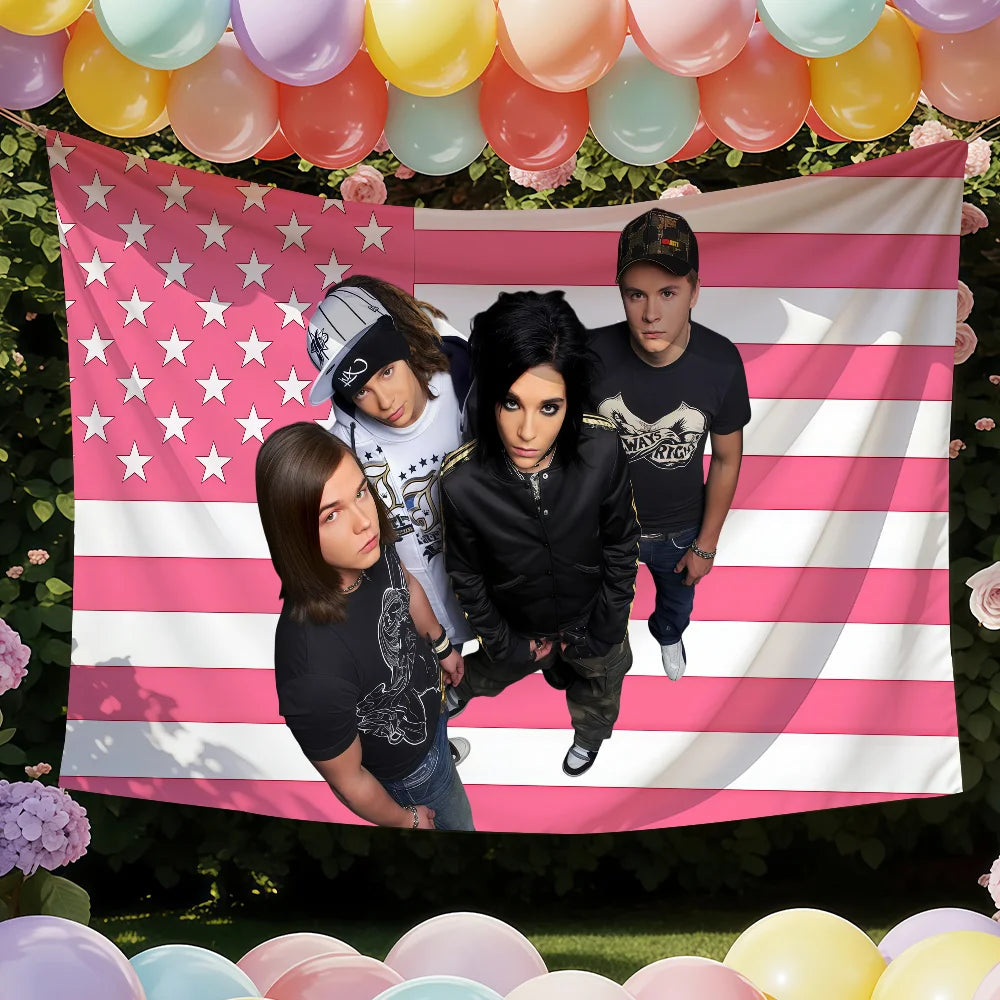 Rock T-Tokio H-Hotel Flag Suitable For Party Club Outdoor Indoor Wall Art Decoration Banner Gift