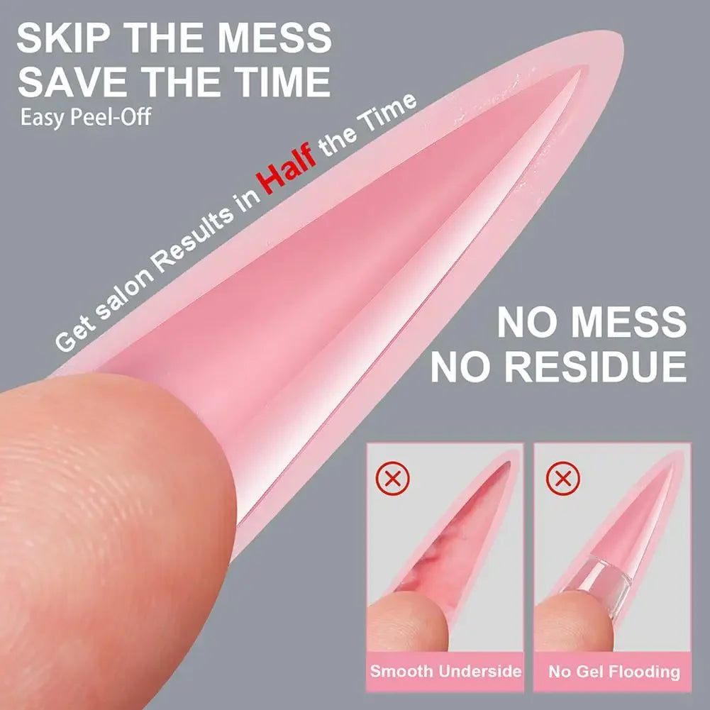 256Pcs Full Cover Nail Extension Forms, Dual Form Nail Tips, Quick Gel Nail Building System