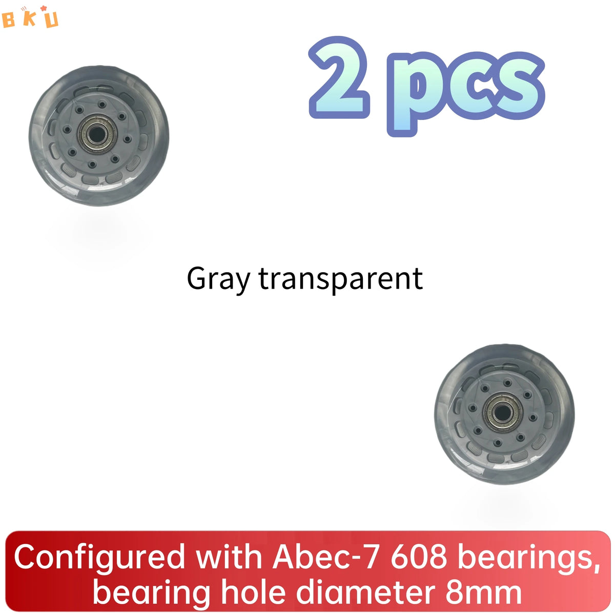 2 Pcs 80mm Inline Skate Wheels - High Elastic, Silent & Wear-Resistant for Luggage, Carts, Kids' Scooters