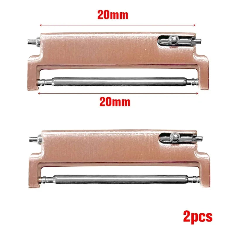 2pcs Watchband Connectors 22mm To 22mm 20mm To 22mm 14/18/20mm To 20mm Quick Release Pins Adapter Watch Band Spring Bars