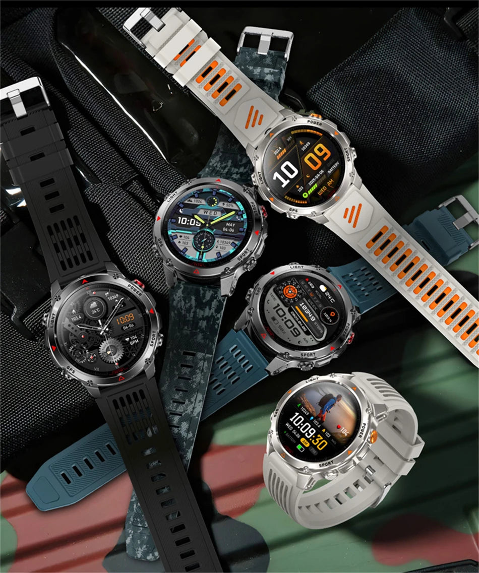 2026 GPS Sports Smart Watch 1.7-Inch AMOLED Screen Outdoor Sports Compass Heart Rate IP68 Waterproof Bluetooth Call Smartwatches