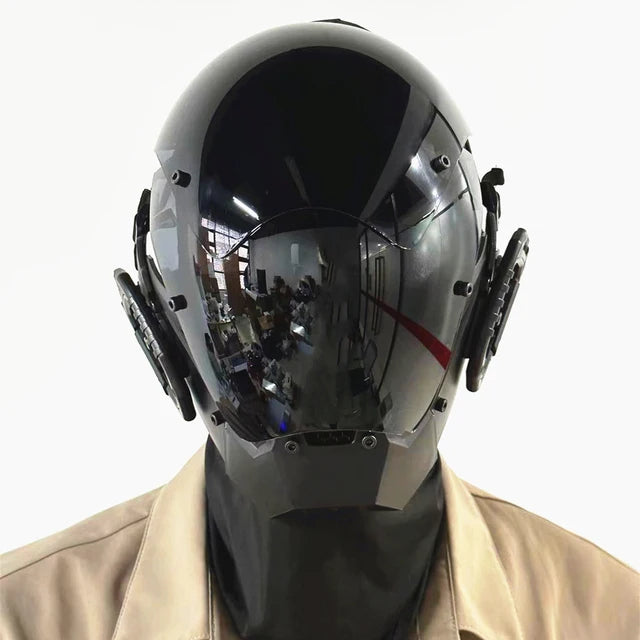 Cyber punk Mask LED Hairstyle Braid Halloween Christmas Role Playing Helmet Party Adult Gift ﻿