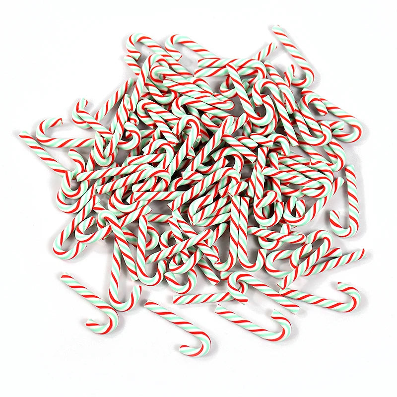 10/20Pcs Mini Candy Cane Christmas Decoration Red White Resin Candy DIY Craft Xmas Pendant Navidad Home Decor 2025 New Year Gift