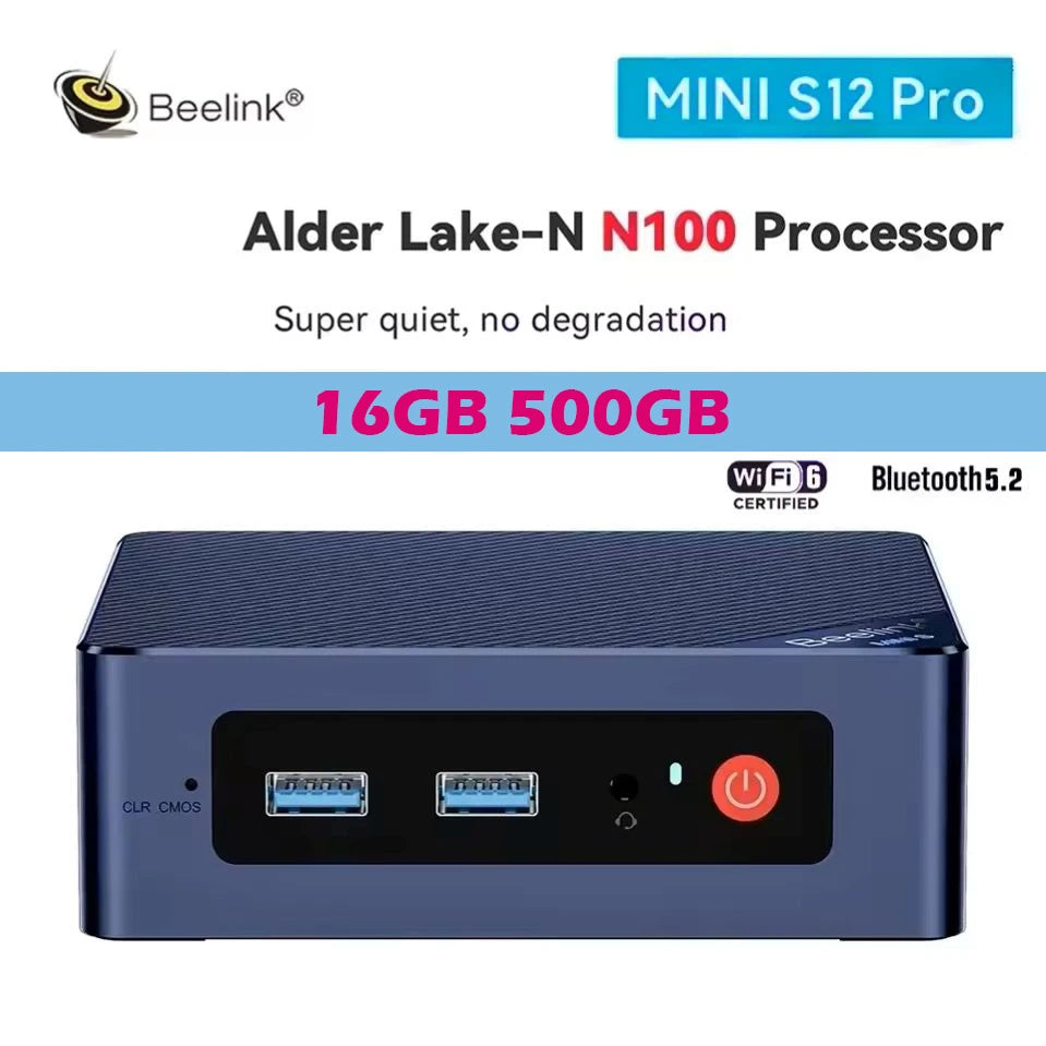 Beelink S12 Pro Mini S N100 Mini PC Gamer Intel Alder Lake N100 N95 N5095 DDR4 16GB 500GB 8GB 256GB DIY Desktop Office Computer