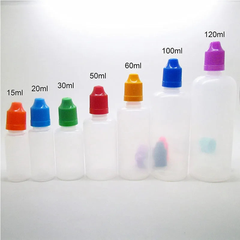 10pcs 3ml-120ml Plastic Dropper Bottles Empty Squeeze Liquid Eye Dripper Containers with Child Resistant Cap Travel Sample Vials