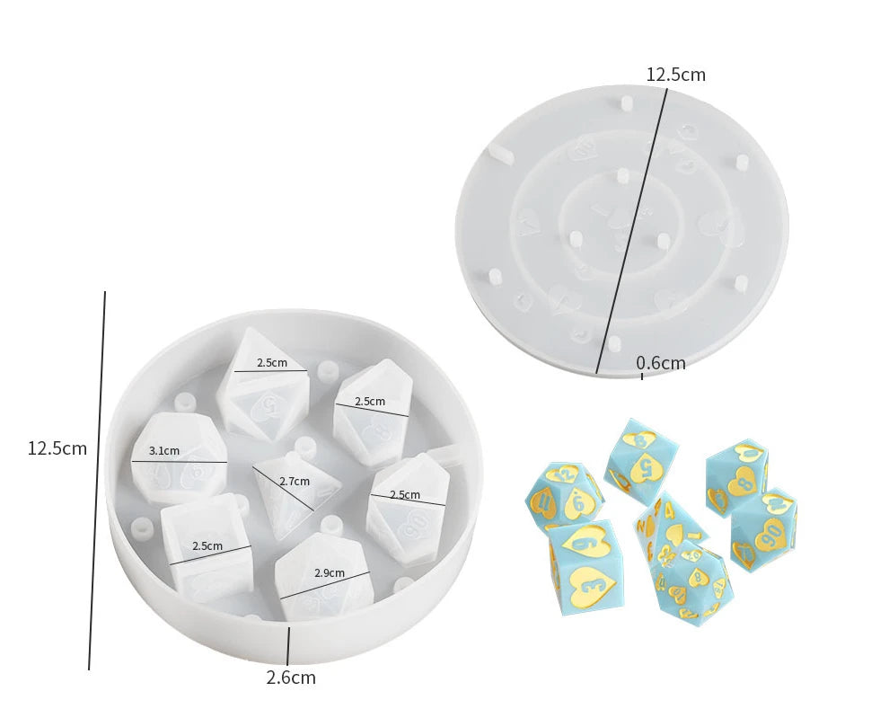 Dice Box Resin Molds Hexagon DND Dice Holder Epoxy Resin Molds with Lid for resin Case Making DIY Dices Making Gift Dice Lovers