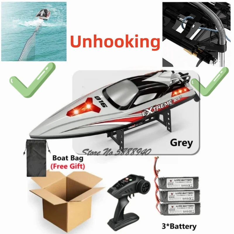 70KM/H High Speed Remote Control Boat RC Speedboat  200M Nesting Unhook Capsized Reset Waterproof Racing Induction RC Boat Toy