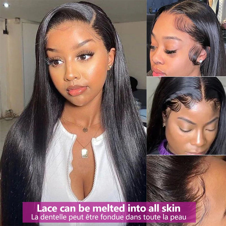 Bone Straight HD Frontal 13X4 Lace Front Human Hair Wigs Natural Brazilian Remy 4X4 Lace Closure Wig For Women On Promotion Sale