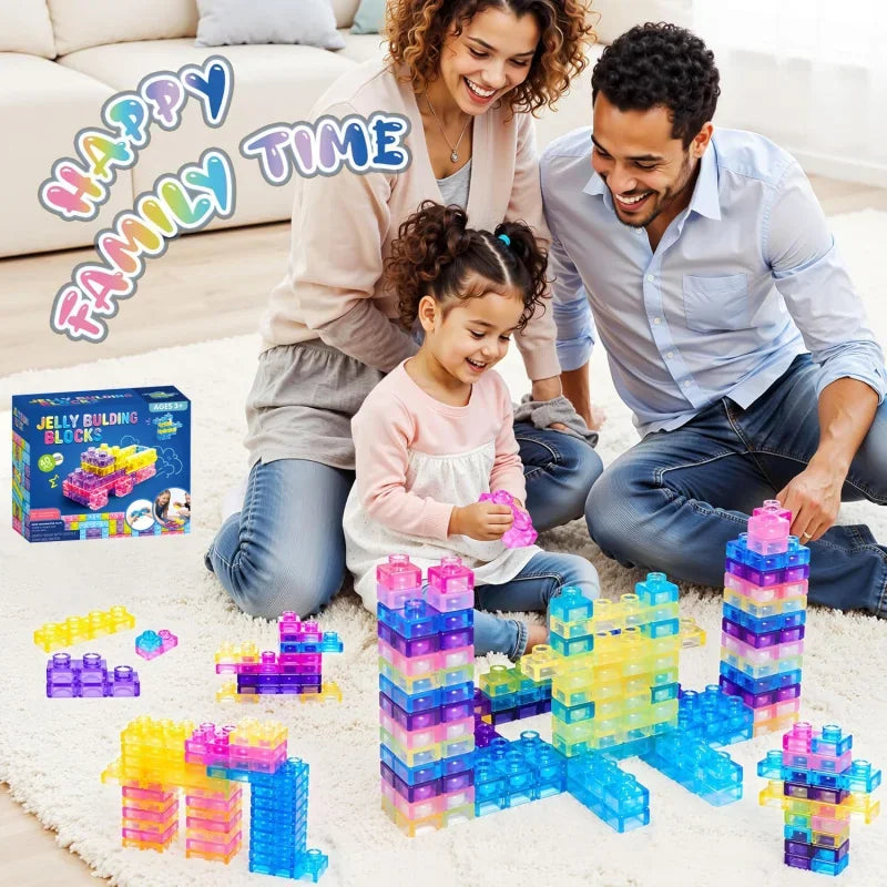 40 PCS Sensory Soft Building Blocks for Toddlers Squishy Stacking Toy Set Stretchable Early Learning Construction Playset