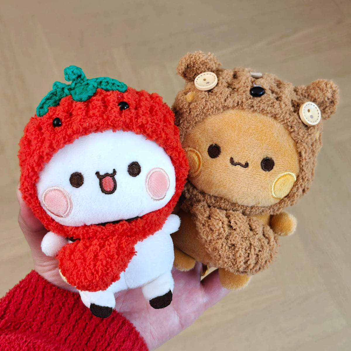 12cm Official Original Panda Bubu And Yier Outfit Change Plush Toy , Bubu And Dudu Plush Pendant Doll Gift