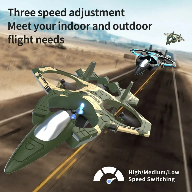 K500 MAX RC Plane Fighter 2.4G Remote Control Stunt Glider 360 ° Rolling Flight Flying EPP Foam Airplane with LED Toys for Kids