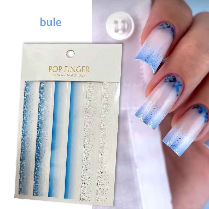 1Pcs 3D Flame Nails Stickers Red Flame Stripe Lines Sliders Design Manicure French Nail Art Decoration Decal