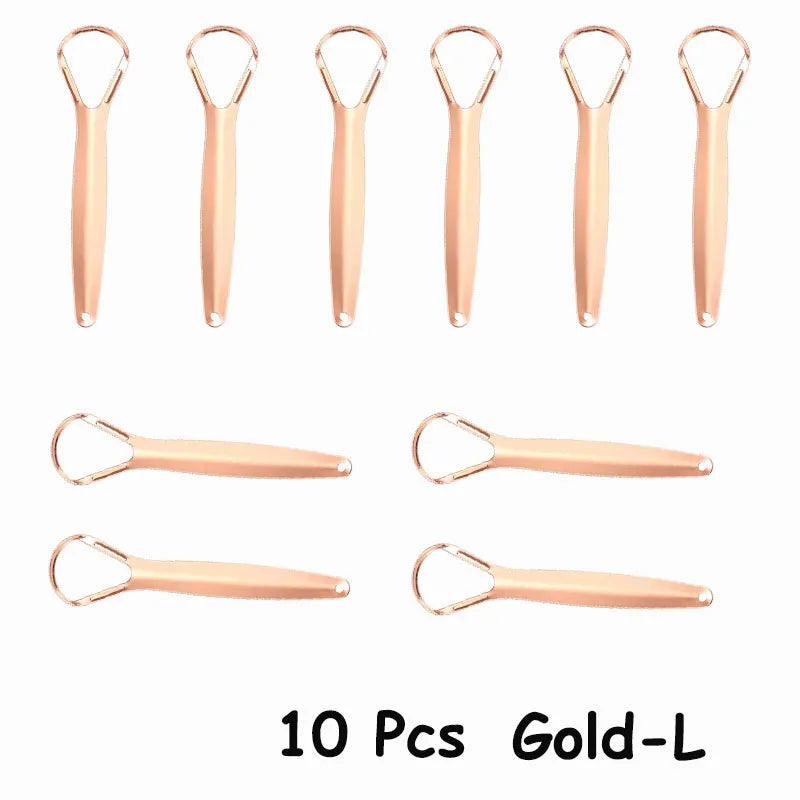 1Pc/2/4/10//20/50Pcs Dental Stainless Steel Tongue Scraper Bad Breath  Tongue Coating Cleaner Oral Care Tools Large/Small