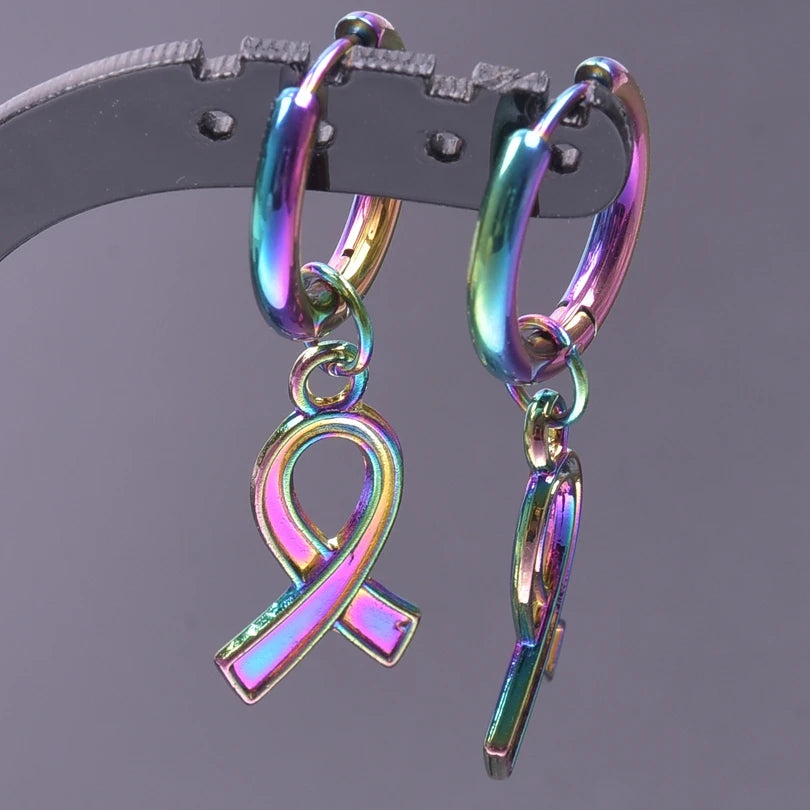 Multistyle Rainbow Ear Jewelry Stainless Steel Hoops Fashion Alloy Heart Wings  Witch Hat Foot Sun Charm Earrings For Women Men