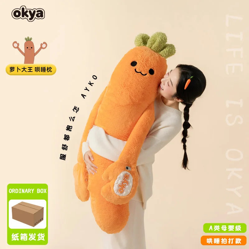 Okya Carrot King Sleep Pillow Graphene Heated Percussion Hug Pillow Three Adjustable Temp Settings  Kids Sleep Aid Bed Use