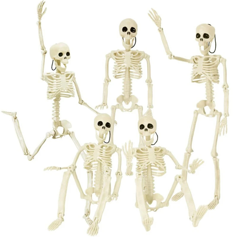 1PC Posable Human Skeleton Model Halloween Decor Hanging Ghost Haunted House Home Ornament Scary Party DIY Decoration Supplies ﻿