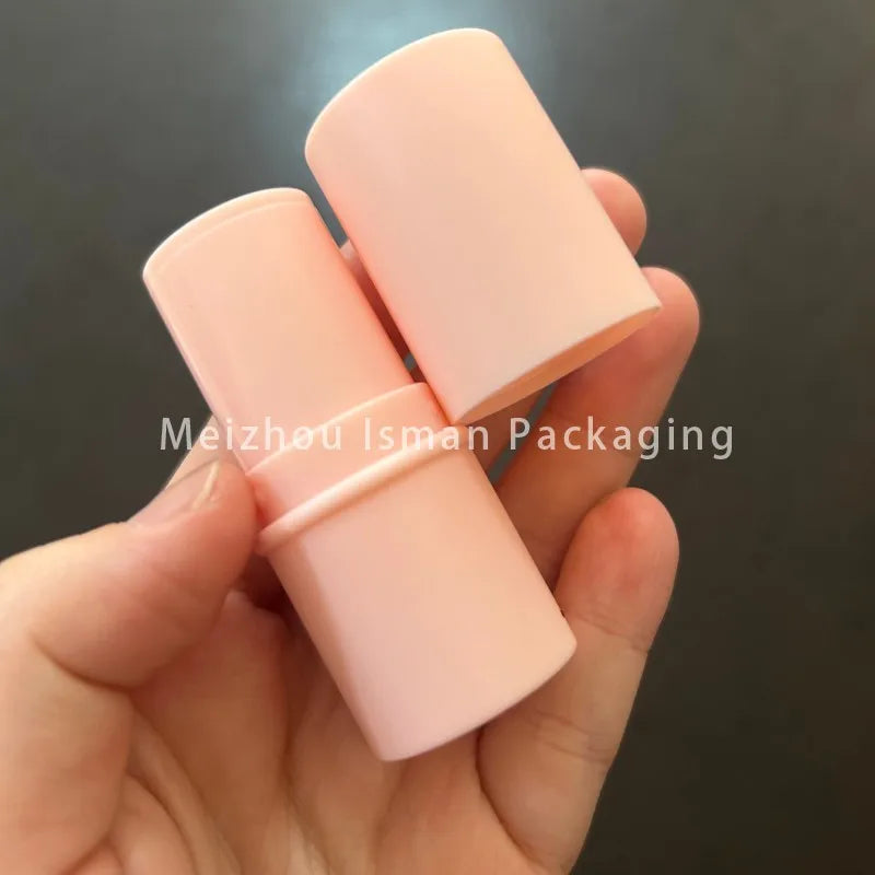 50Pcs Newest Refillable Fat 6g Matte Pink Cheek Lip Balm Packaging Foundation Stick Container Eyeshadow Concealer Stick Tubes