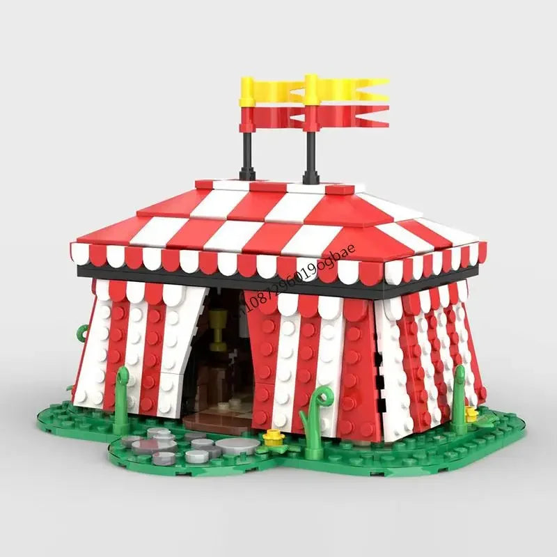 1882pcs Medieval Street View Lion Knights' Tournament model DIY creative ideas Child Toy Assembly Puzzle birthday Gift MOC-10305