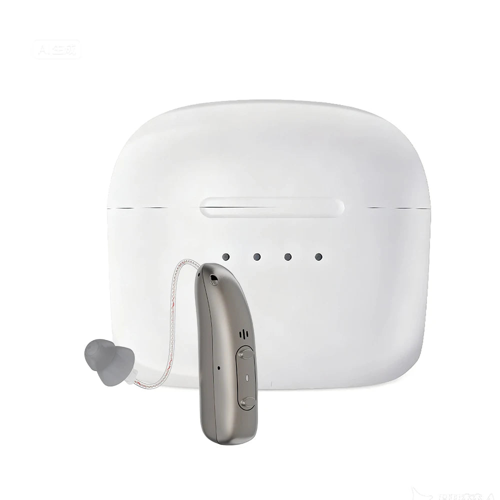 Mirasing Hearing Aids，Bluetooth RIC Hearing Aid - 2025 Rechargeable BTE with Noise Cancelling & Charging Case