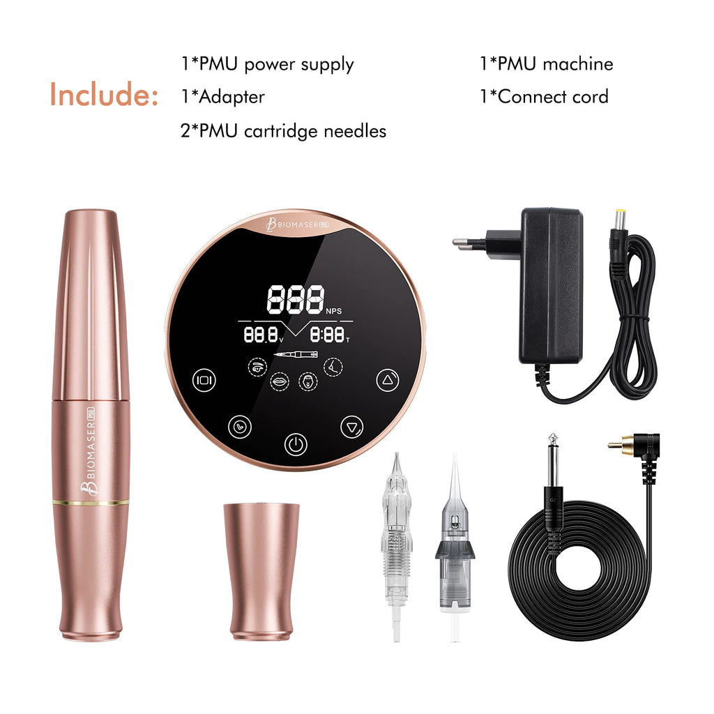 Biomaser P90 Dermografo Digital Tattoo Permanent Makeup Machine Pen/microblading Machine Set For Universal Cartridge Needle