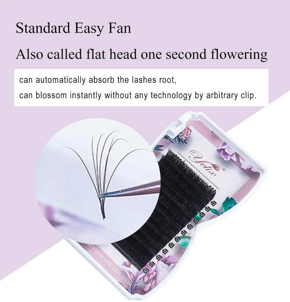 Yelix Easy Fanning Eyelash Extensions Fast Fan Blooming Individual Lashes Automatic High Quality Flowering Volume Eyelash