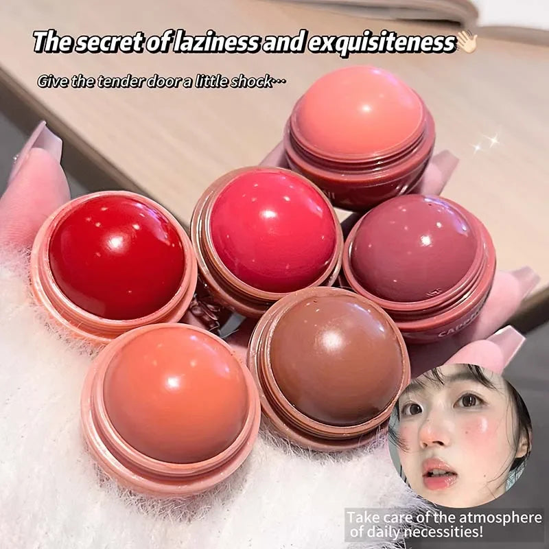 Cappuvini Juice Blush Ball Water Light Blusher Brightening Face Easy Color Multi-Use Blush Makeup Suitable for Lips and Cheeks