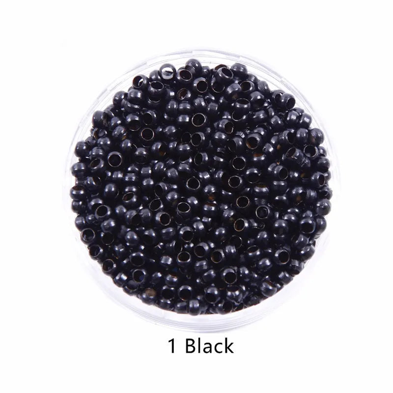 1000Pcs 3.0mm Nano Rings Micro Beads Non-Silicone Lining Copper Ring for Tip Hair Extensions and Tinsel Extensions