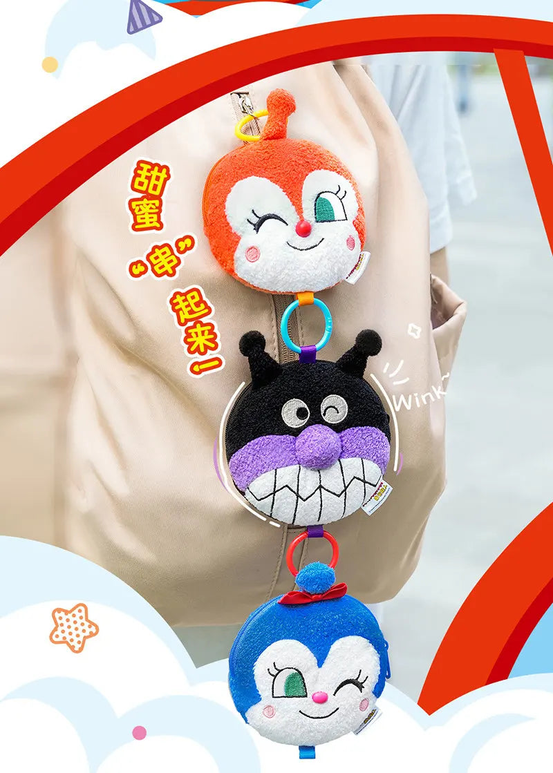 M&G Shop Anpanman Soft Toy Plush Keychain String Design DIY Multiple Characters Bag Charm Backpack Accessory Kids Fans Gift